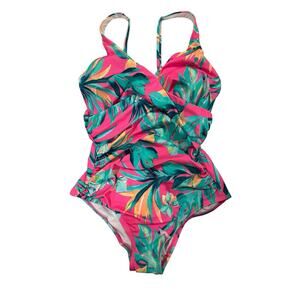 NWT Maurice’s American Beach Womens Swimsuit Pink Multi Floral Size Small